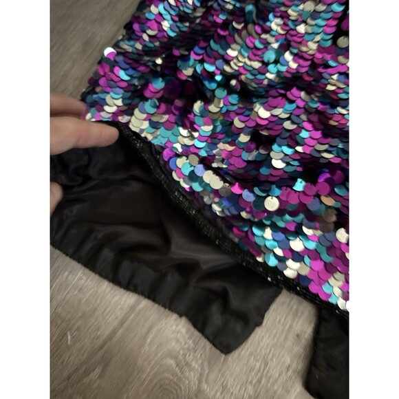 Vtg Silk Allover Paillette Cocktail Formal Sheath Mermaid Fairy New Years Party - Picture 12 of 12